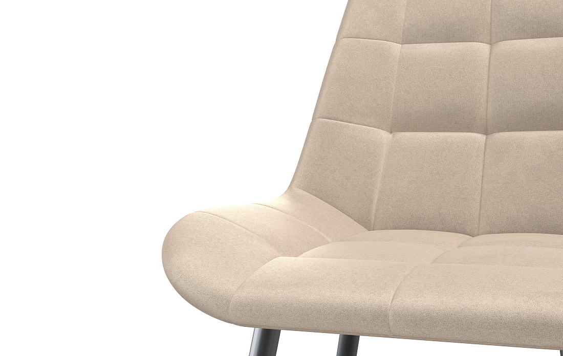 Кварта К / стул велюр конфетти крем/Цвет металл черный